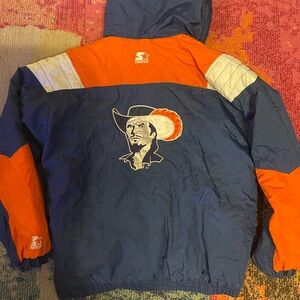 STARTER Men's Navy and Orange Windbreaker UVA